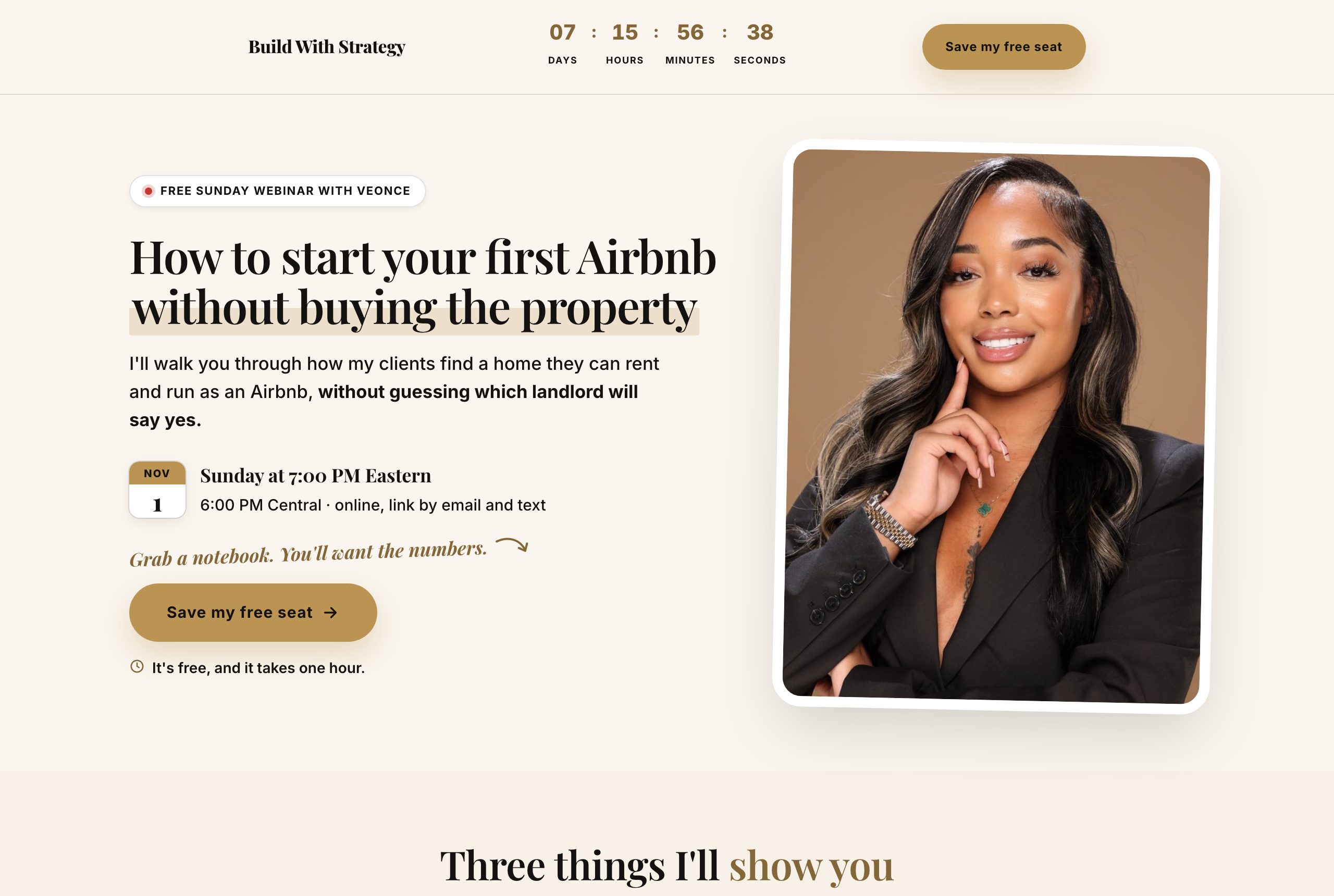 The Build With Strategy registration page